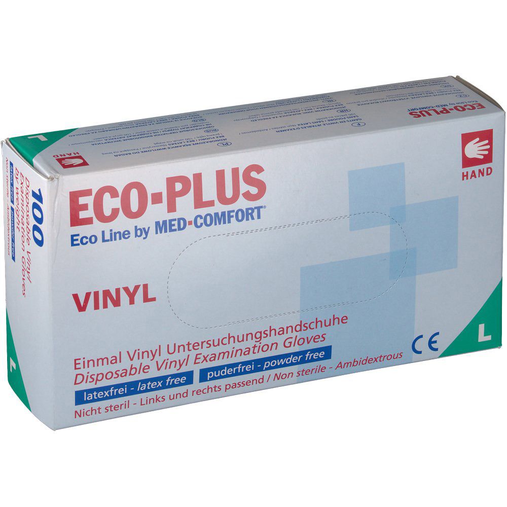    ECO-Plus Vinyl Handschuhe Med-Comfort  S,M,L,XL 100 St. (1 Box)