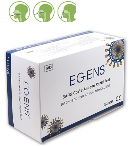      EGENS® COVID-19 Antigen Nasen-Rachen Schnelltest 3 in 1, 25er/Box, nur an medizinisches Fachpersonal 