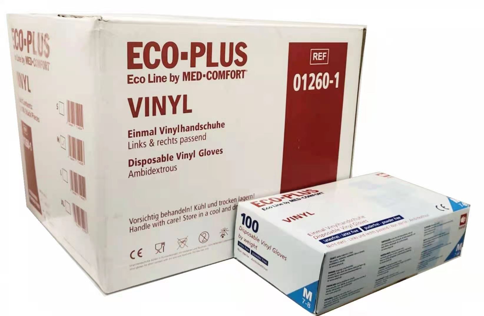    ECO-Plus Vinyl Handschuhe Med-Comfort 1000 St.( 1 Karton, 10x100er)