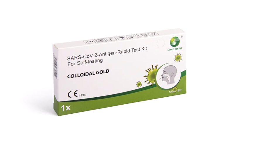      Green Spring SARS-CoV-2-Antigen-Selbsttest - nasal - Laientest, 1 Karton 100 Tests, MHD: Nov 2024 Kopie