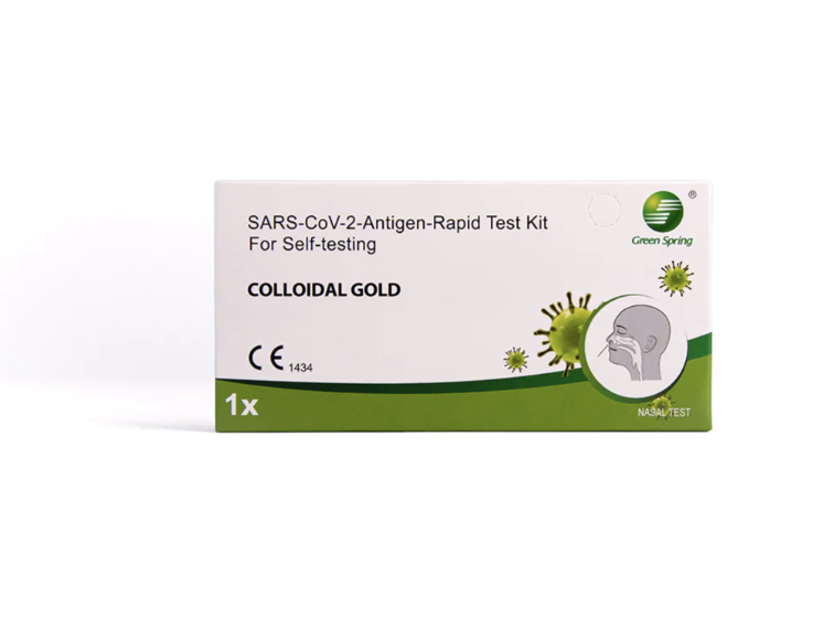      Green Spring SARS-CoV-2-Antigen-Selbsttest - nasal - Laientest, 1 Karton 500 Tests, MHD: Nov 2024