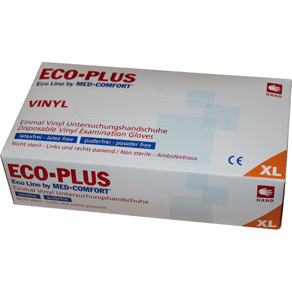    ECO-Plus Vinyl Handschuhe Med-Comfort  S,M,L,XL 100 St. (1 Box)