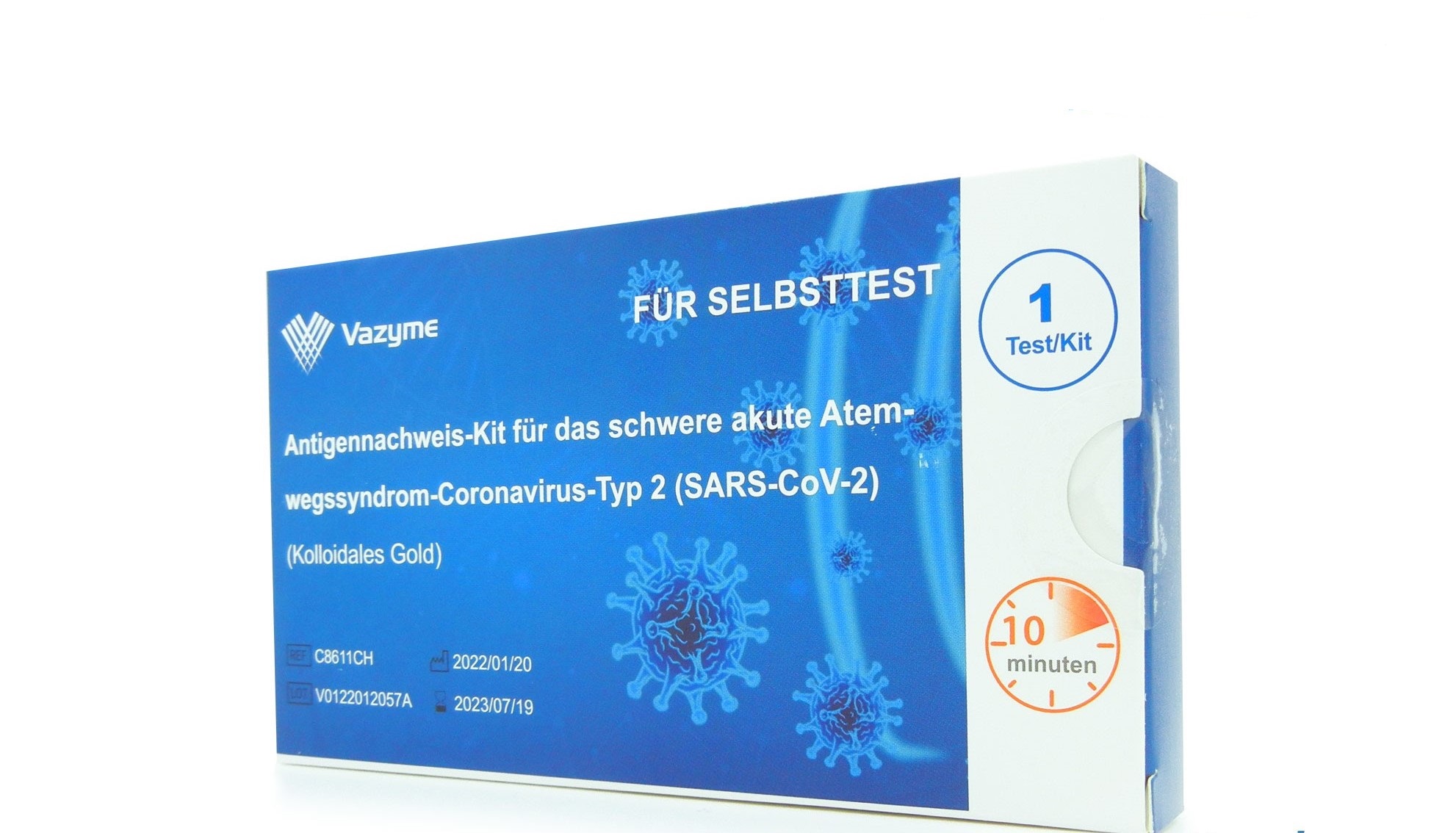      LAIEN Vazyme®  Antigen schnelltests NASAL mit CE1434,1 Karton 496 Tests(Einzelverpackung),Haltbarkeit bis 07.2023
