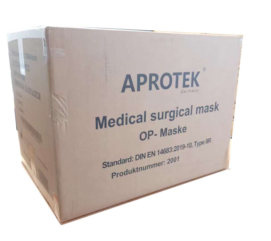   APROTEK®  TYPE IIR Medizinische OP-Maske  2000St.(1 Karton, 40x50er) LOT220703 Haltbarkeit bis 07.2024