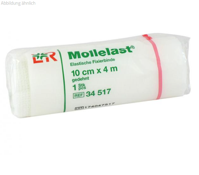 Mollelast, Elastische Fixierbinde (10cm x 4m),360 Stück (1 Karton)