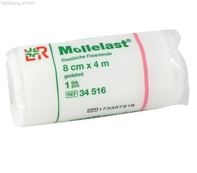 Mollelast, Elastische Fixierbinde (8cm x 4m),500 Stück (1 Karton)