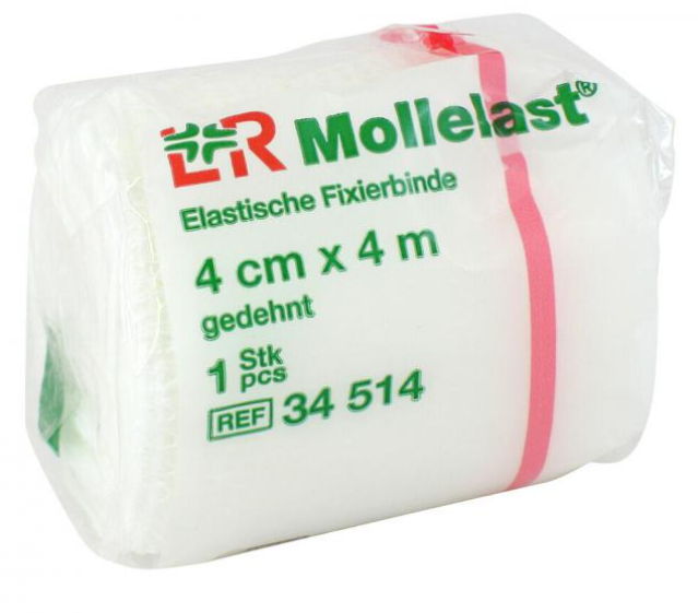 Mollelast, Elastische Fixierbinde (4cm x 4m),520 Stück (1 Karton)